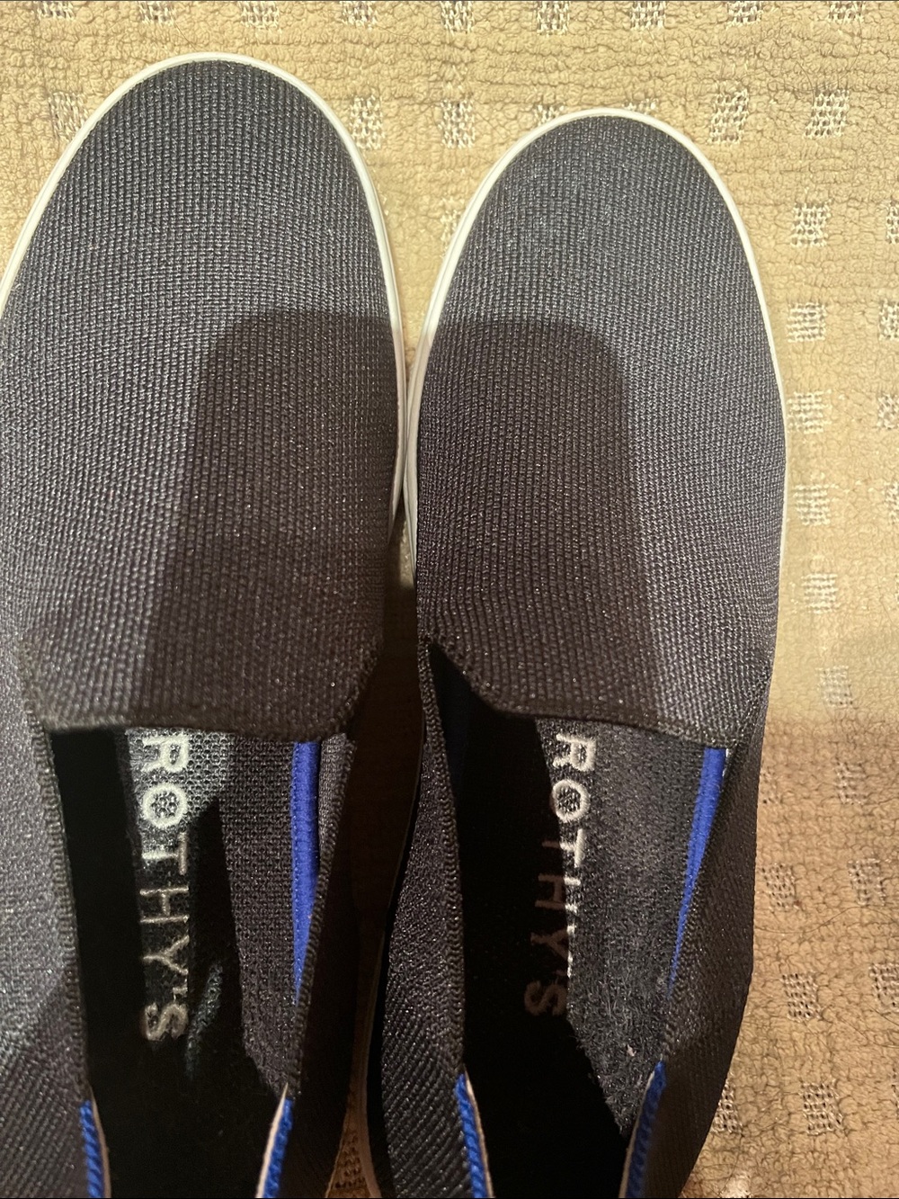Rothy's Black Knit Slip-On with Blue Accents - Picture 4 of 7